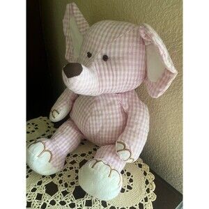 RARE Baby Adventure Pink Gingham Elephant
